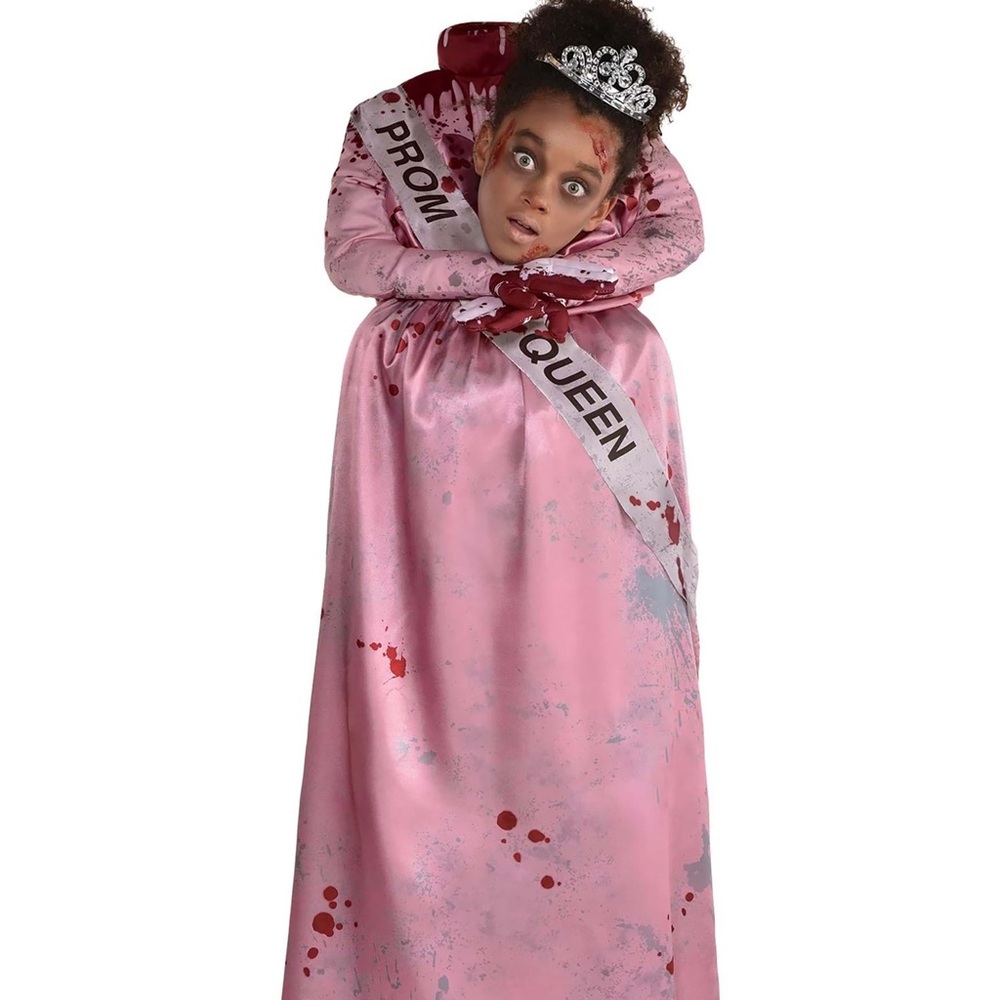 Pink Zombie Prom Queen Costume for Kids